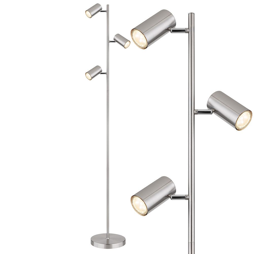 GLOBO LIGHTING Stehlampe, Leuchtmittel nicht inklusive, Stehlampe Standleuchte 3 Leuchten schwenkbare Stehlampe Stehleuchte