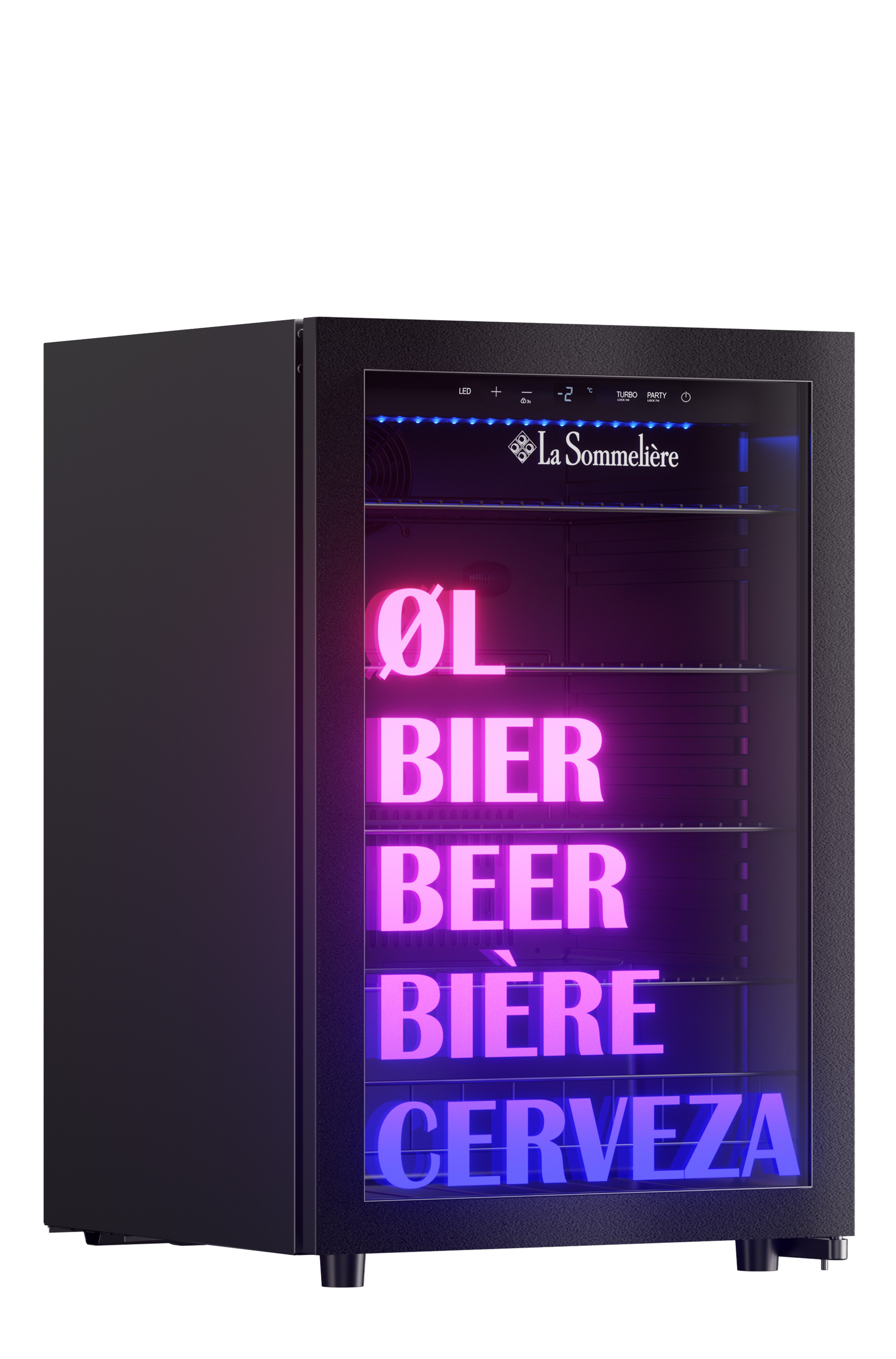 La Sommelière Getränkekühlschrank BEER150, schnellkühl Funktion, -6°C bis +18°C – 128 L, LED-Beleuchtung
