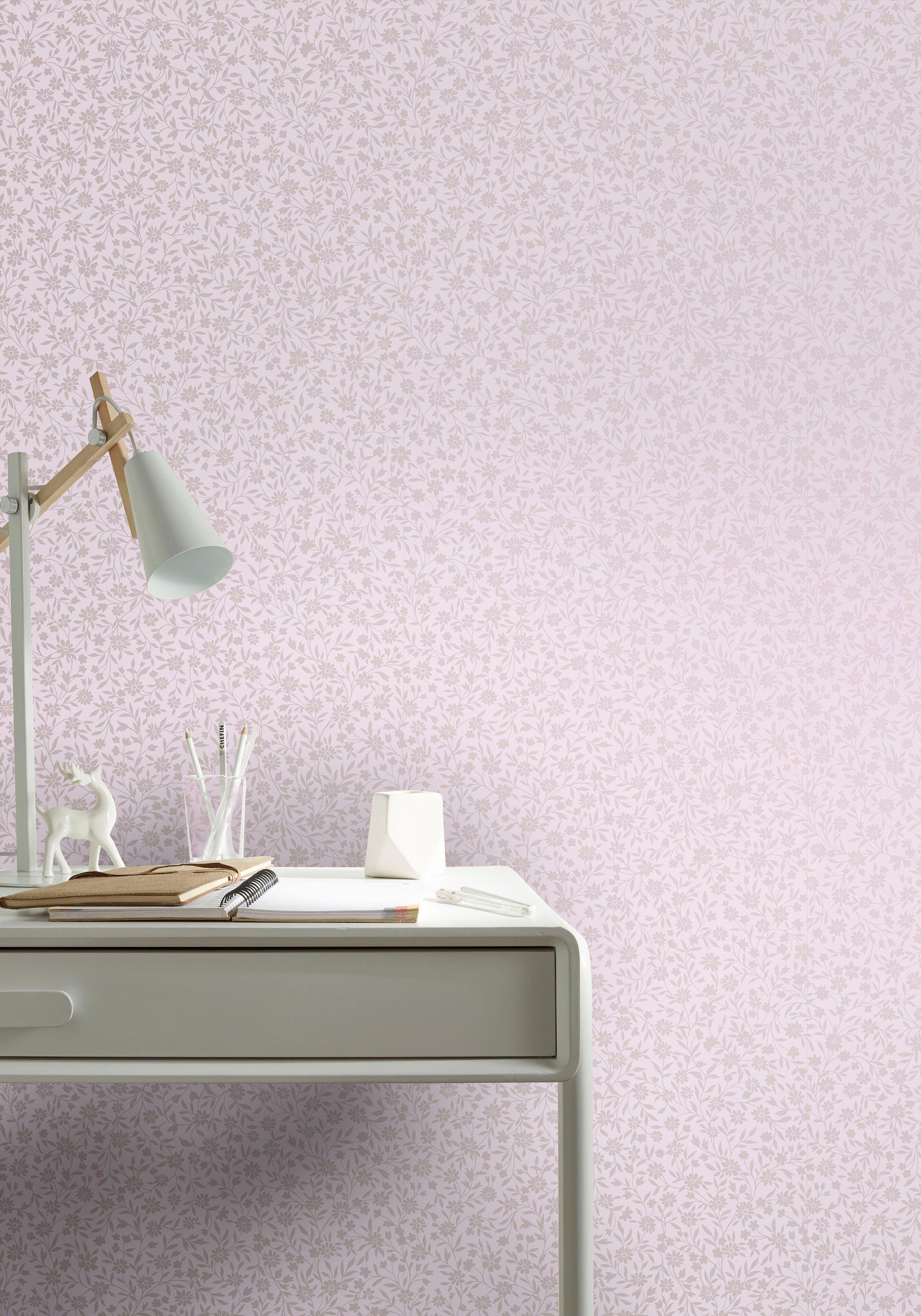 Superfresco Easy Vliestapete Floral - Blumen, (1 St), Rosa - 10m x 52cm