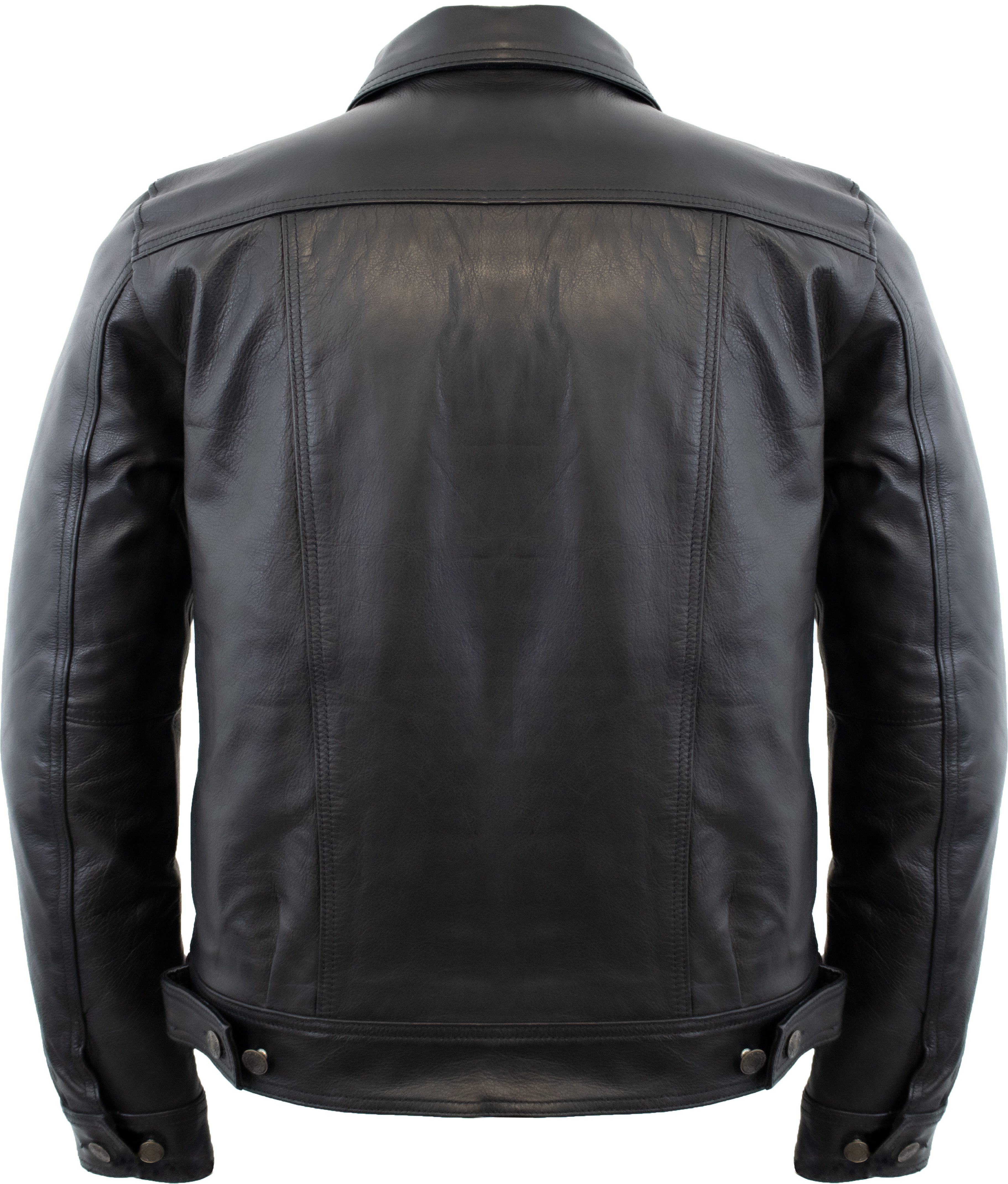 MDM Lederjacke Herren Echtleder Jacke im Jeans Stil aus Rindsleder in schwa günstig online kaufen