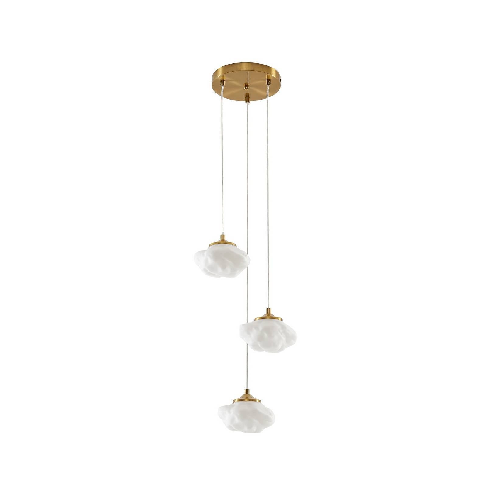 Lindby Hängeleuchte Piatra, Glas Weiß IP20, 3 x 8 W LED