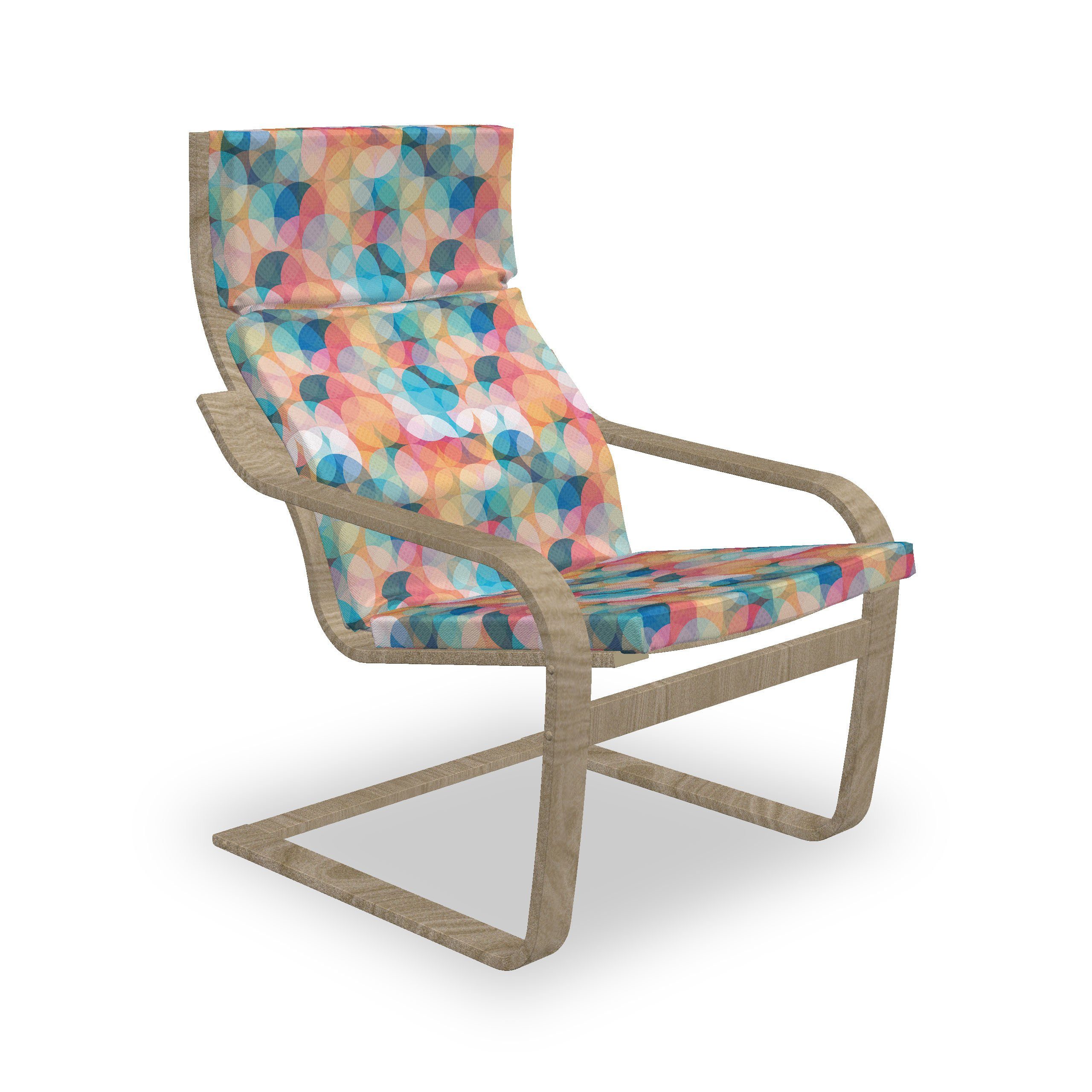 Mosaik-Kreise Stuhlkissen mit Geometrisch Pastell und Abakuhaus Reißverschluss, Hakenschlaufe Sitzkissen mit Stuhlkissen
