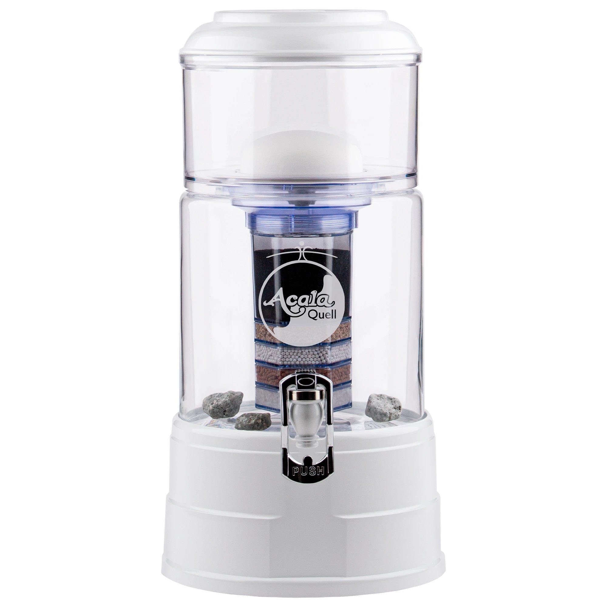 AcalaQuell Фильтры для воды Standfilter Mini - mit handgefertigtem Glasbehälter (5Liter), ideal für Singles und Paare