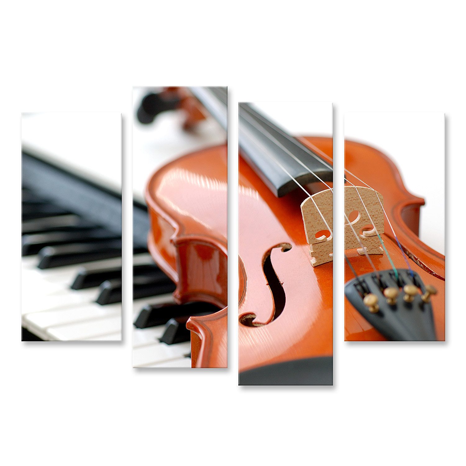 islandburner Leinwandbild Duett Geige Klavier Musik Schule Instrumente Bilder