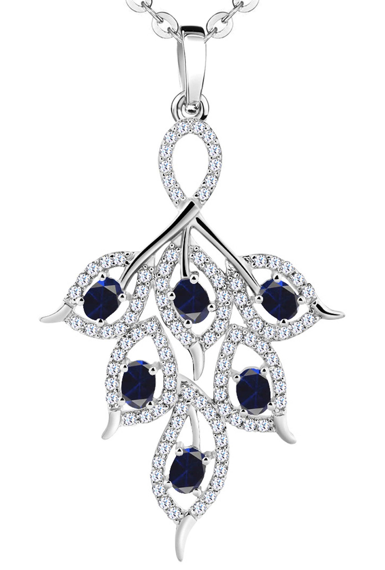 Limana Kette mit Anhänger echter Saphir blau 925 Silber Edelstein Damenkett günstig online kaufen