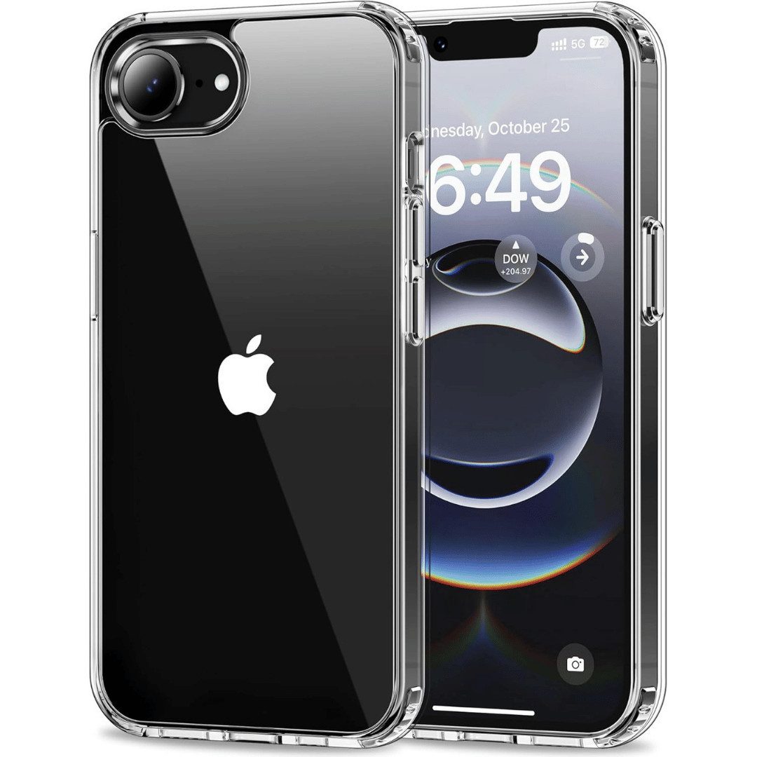 SmartUP Smartphone-Hülle für iPhone 16e Transparent Silikon Ultra Slim Case Handyhülle 6,1 Zoll, Silikon Schutzhülle mit Kameraschutz