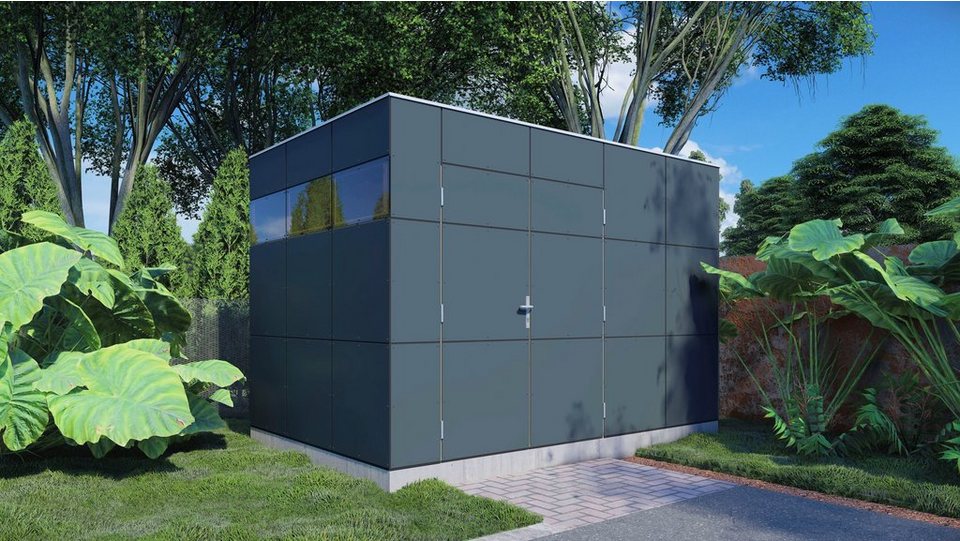 BERTILO Gartenhaus HPL 2, BxT: 345x236 cm, HPL-Platten in  Architekturqualität zugeschnitten und vorgebohrt