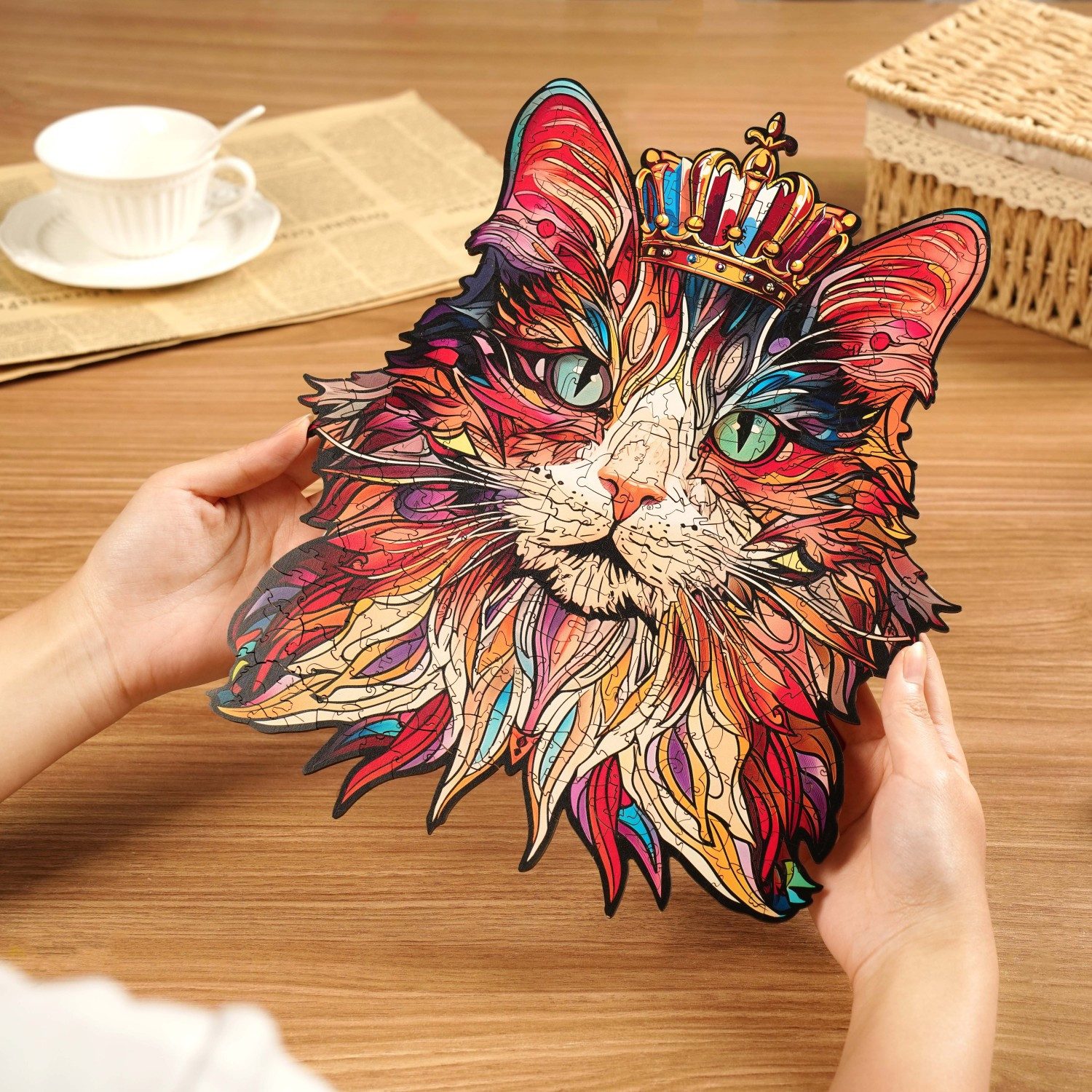 Rowood Puzzle Katze "Cat King", 200 Puzzleteile