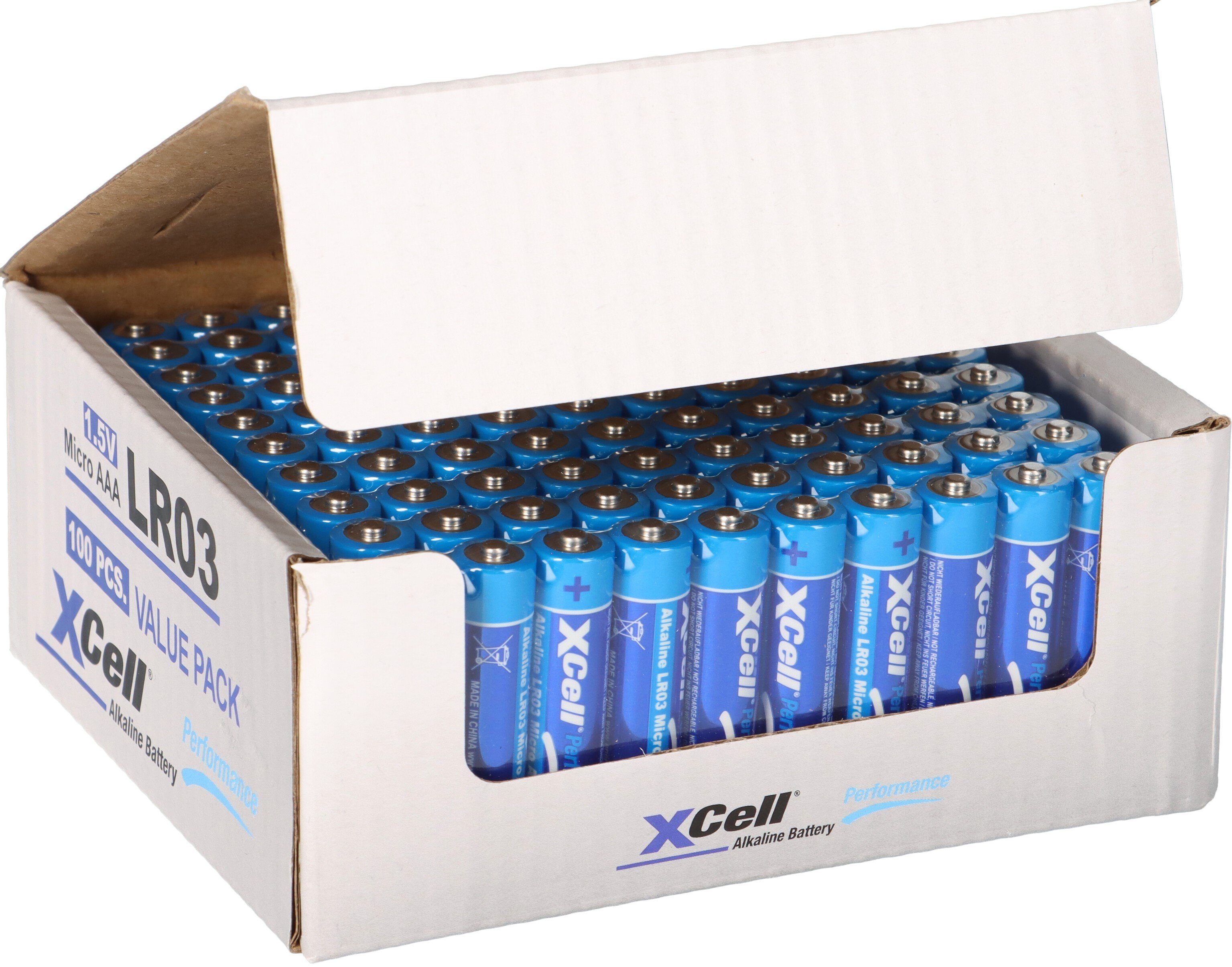 XCell 100er Box XCell AAA Micro Super Alkaline 1,5V Batterie Batterie