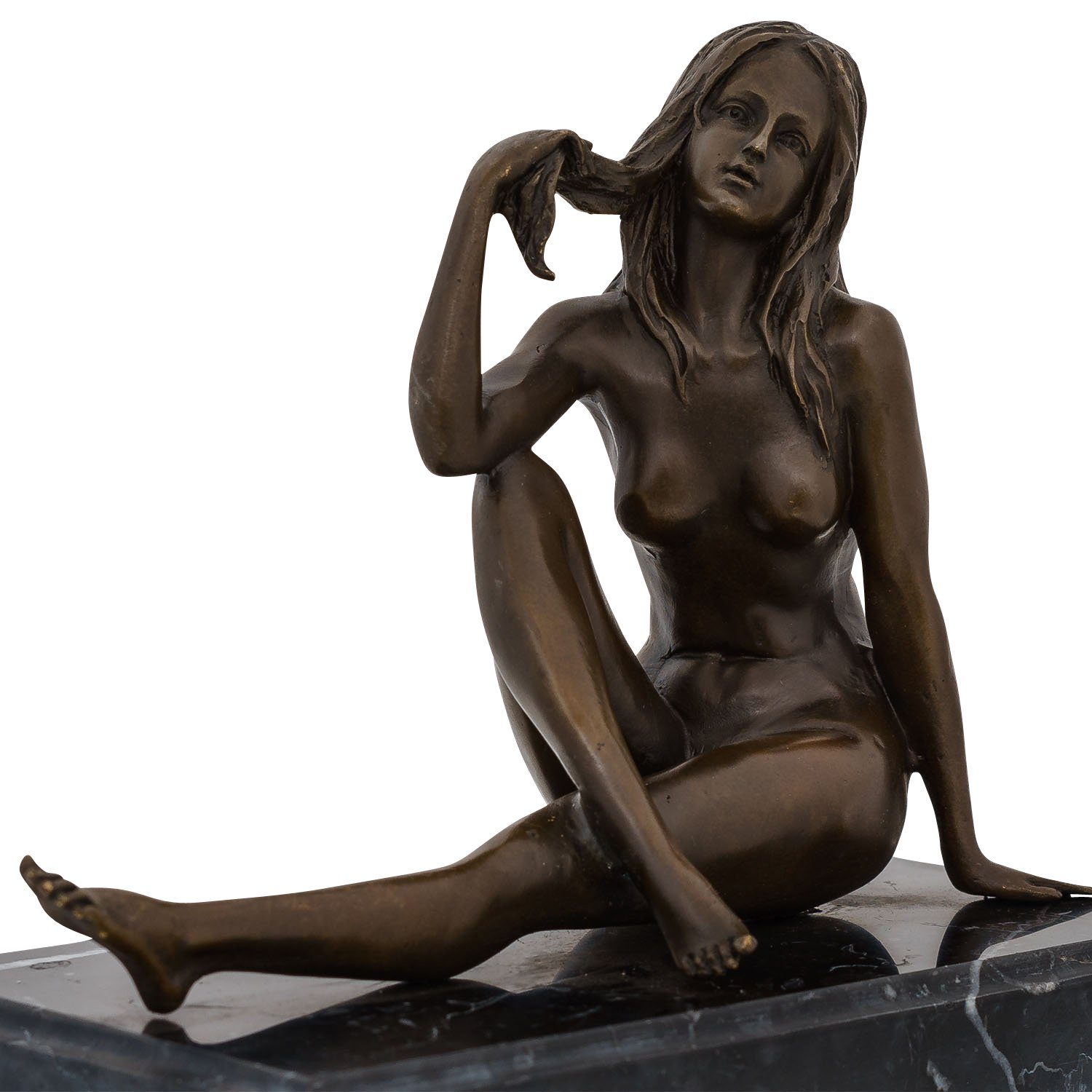 Frau Antik-Stil Bronzefigur Figur Bronze Aubaho Skulptur Akt sculpture Erotik Bronzeskulptur
