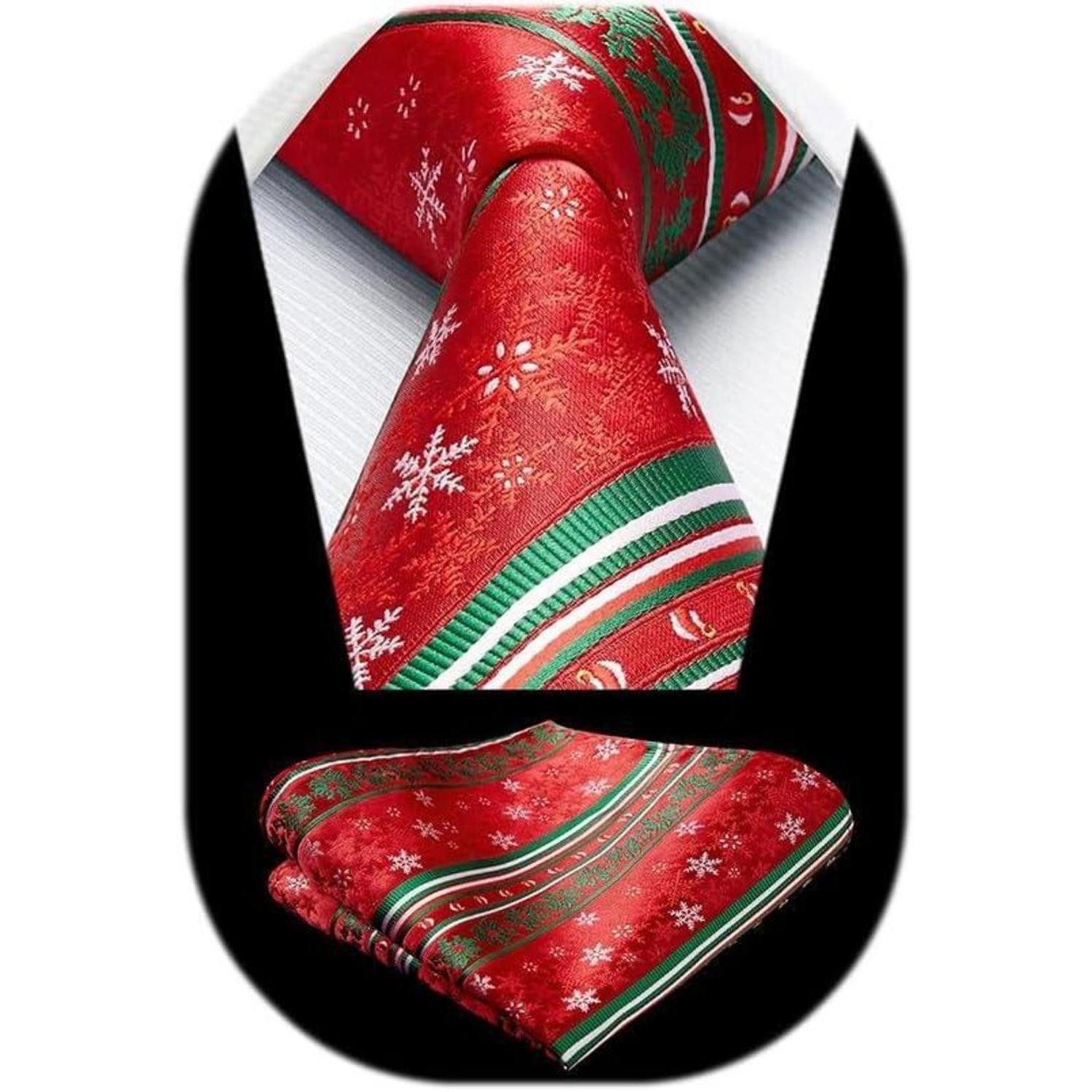 LuxusKollektion Krawatte Krawatte Herren Weihnachts Gewebte Party Einstecktuch Rot Grun Weib (1-St)