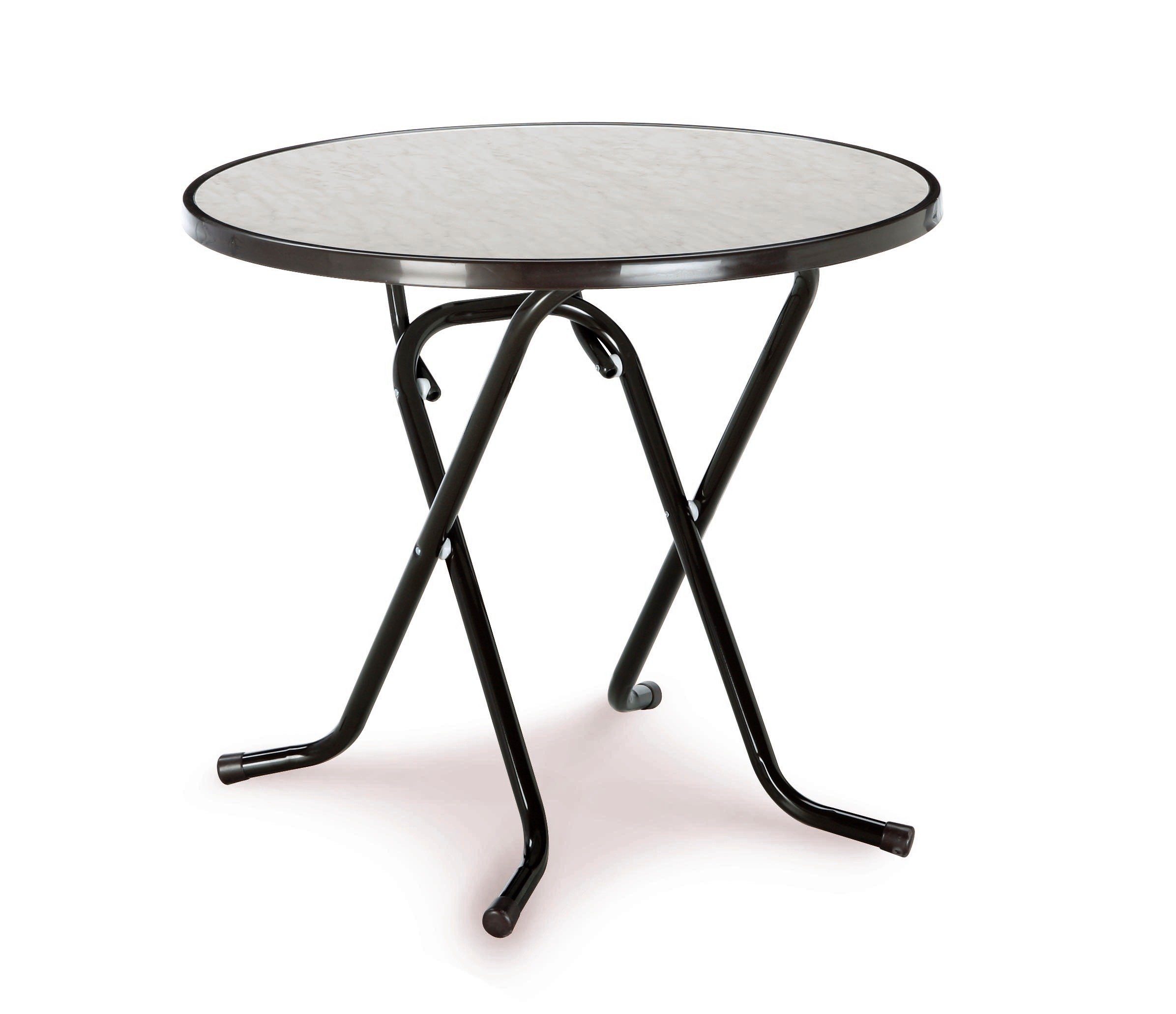 BEST Gartentisch »Primo«, Stahl/Kunststoff, klappbar, Ø 80 cm, grau