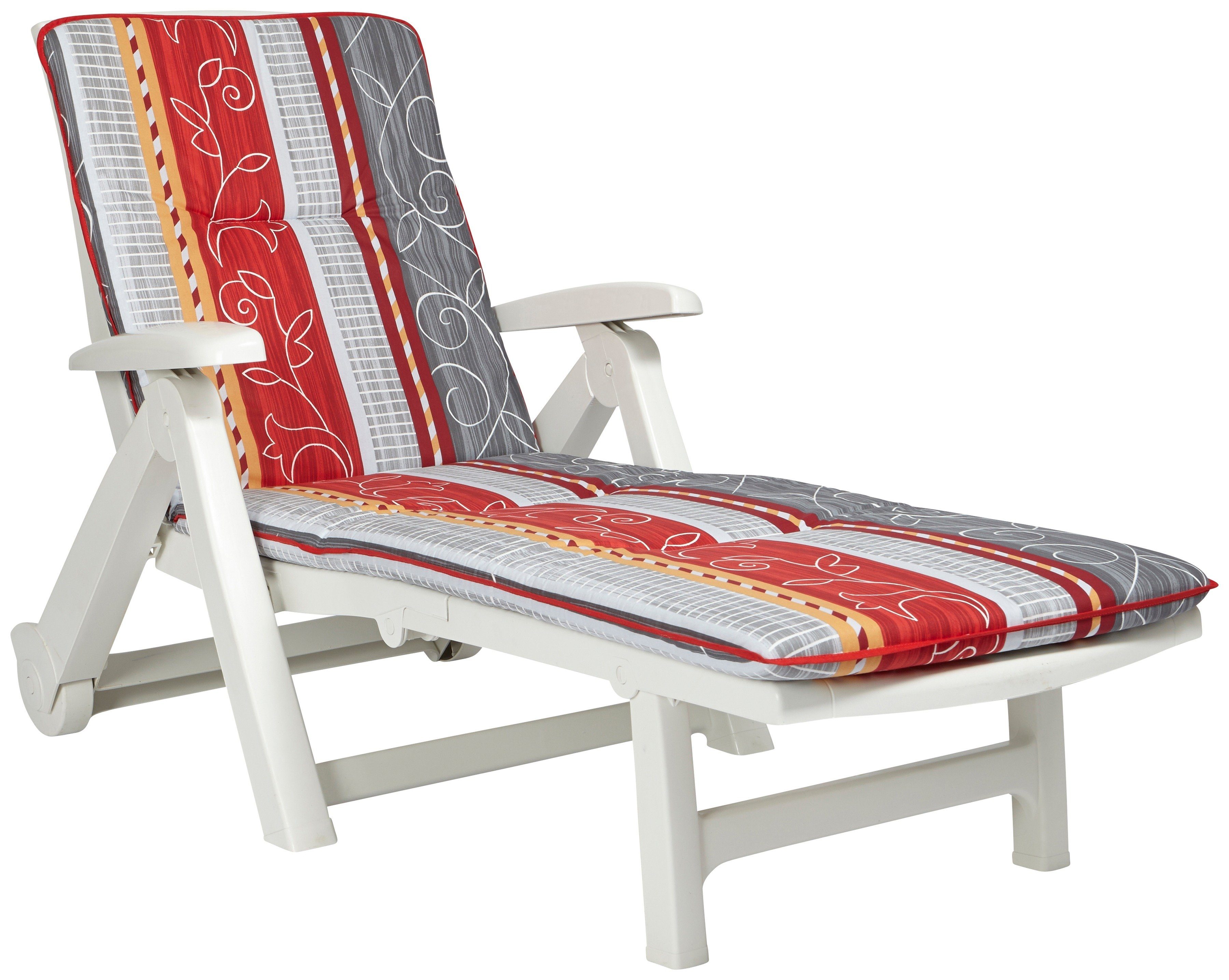 BEST Gartenliege »Kopenhagen«, Kunststoff, weiß, inkl. Auflage online