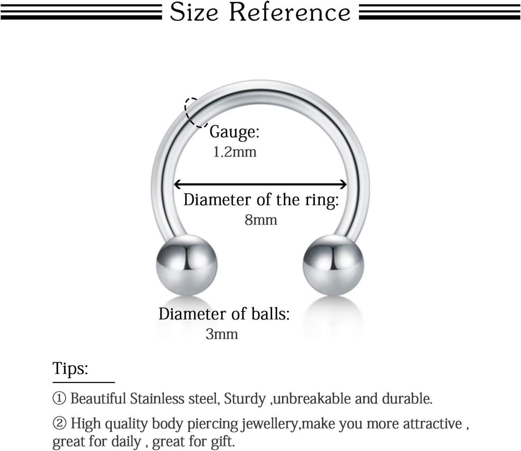 LAURITAMI Nasenpiercing-Set Septum Clicker Hufeisen Ring günstig online kaufen