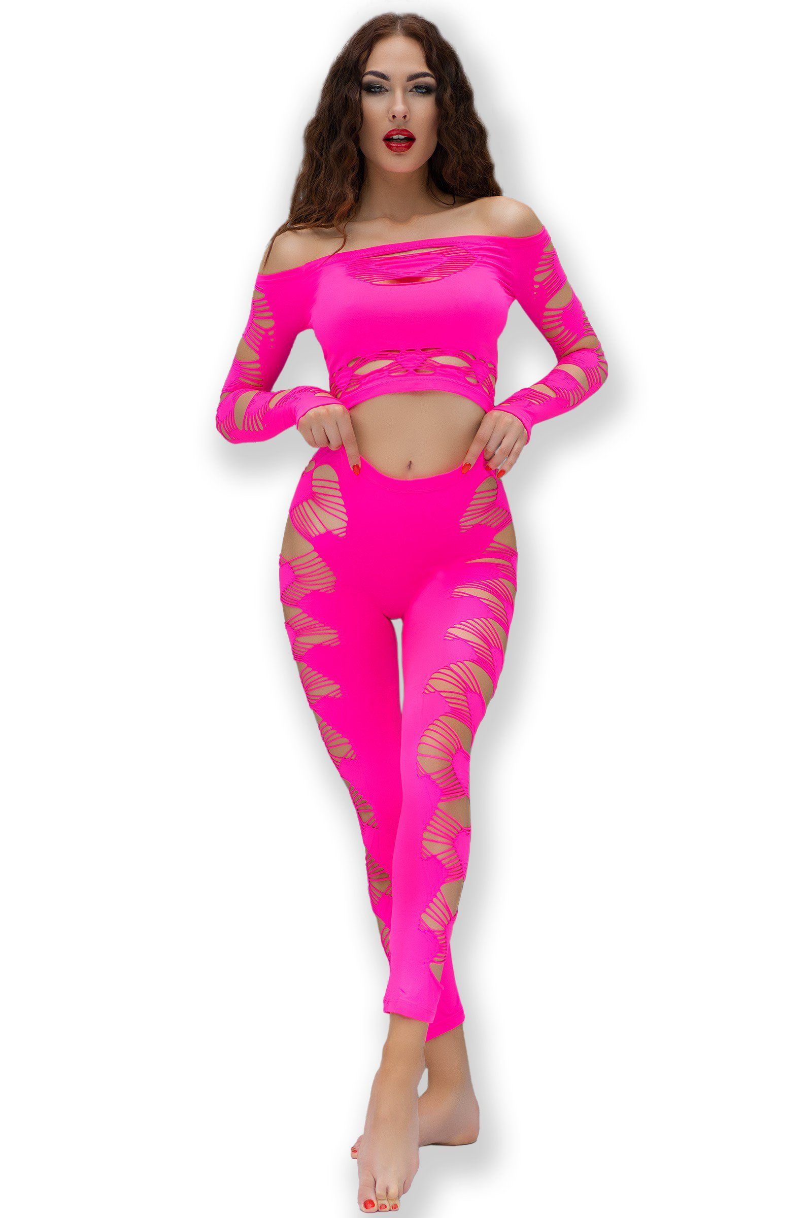 Chilirose Set: Bügel-BH Leggings-Set in pink mit Langarm-Oberteil (Set)