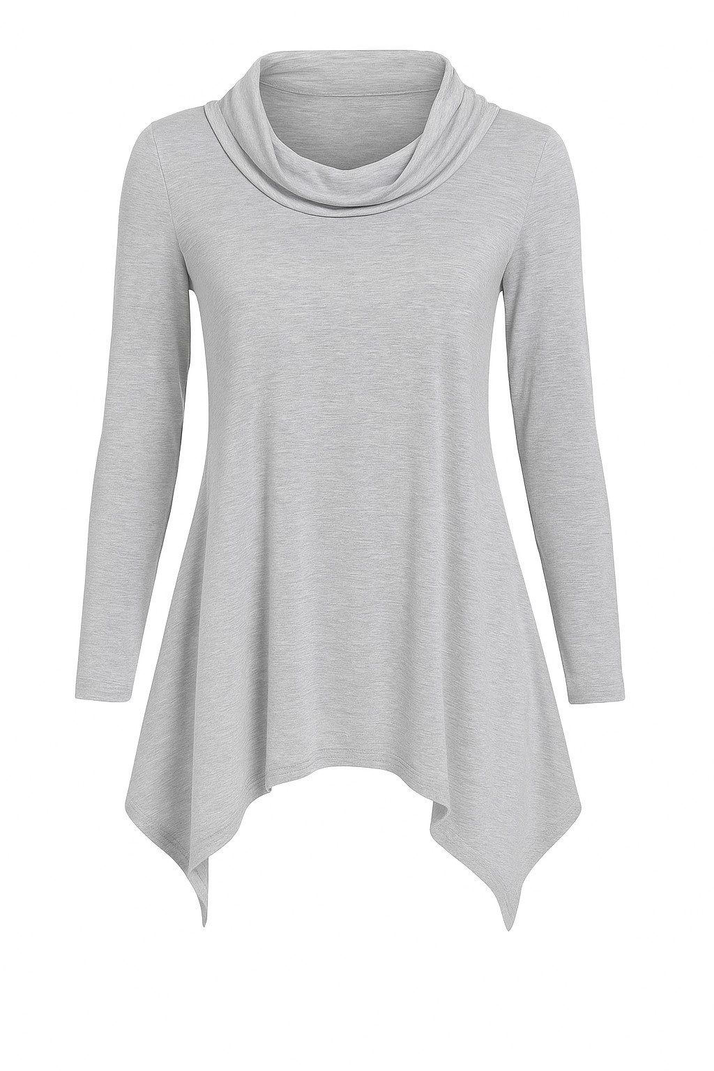 Mississhop Rollkragenpullover Tunika Langarmshirt mit Rollkragen assymetrisch M.Elen
