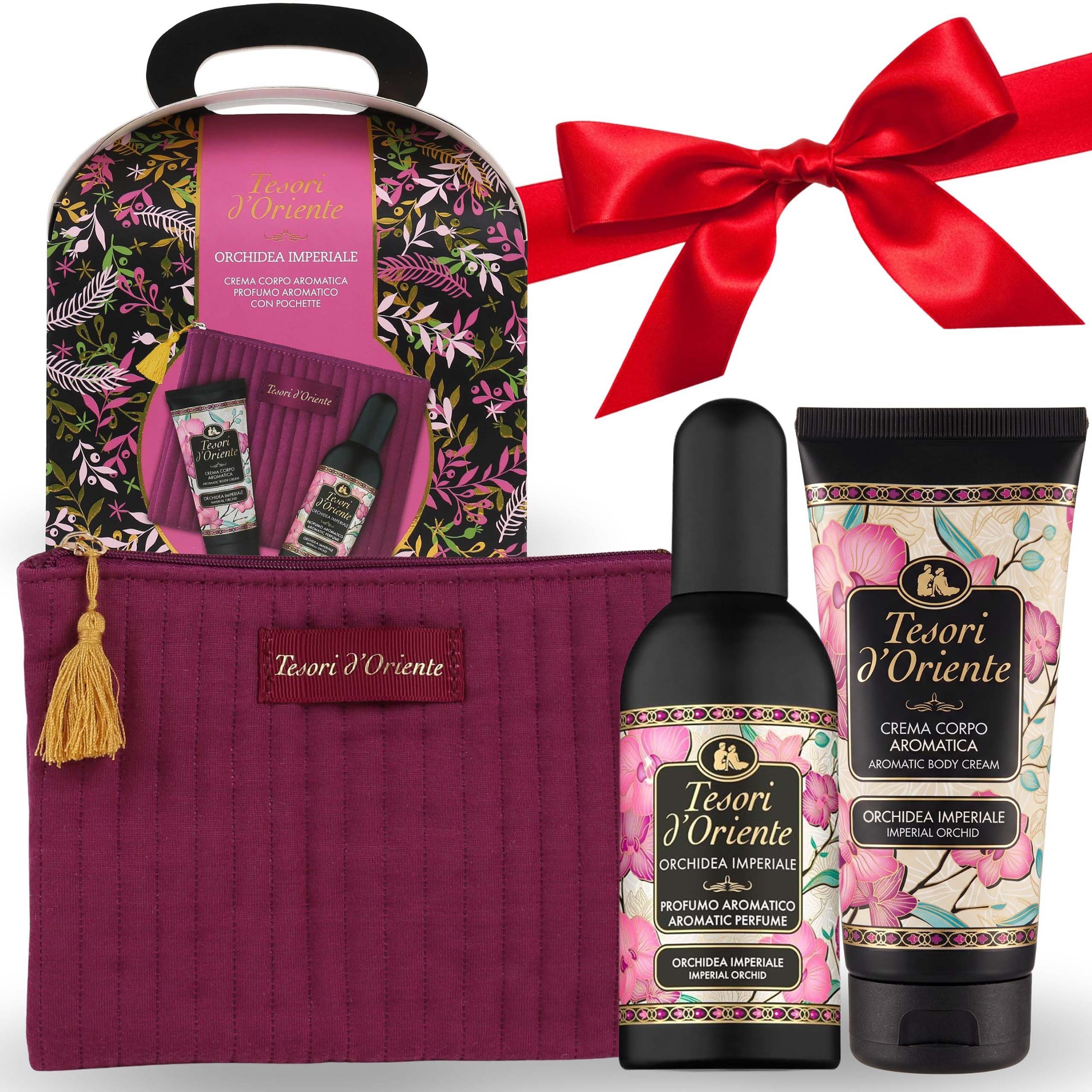 Tesori d´Oriente Pflege-Geschenkset Tesori d'Oriente Orchidea Imperiale SET, EdT, Creme + Tasche, 3-tlg.