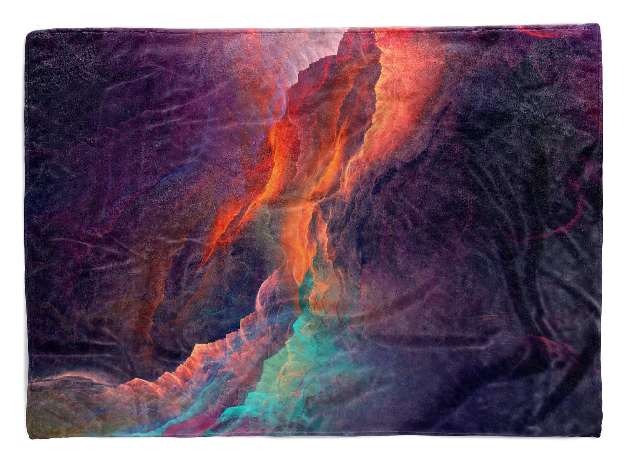 Sinus Art Handtücher Handtuch Strandhandtuch Saunatuch Kuscheldecke mit Fotomotiv Abstrakt Nebel Universum, Baumwolle-Polyester-Mix (1-St), Handtuch