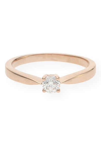 JuwelmaLux Verlobungsring »Verlobungsring Gold Damen mit Diamant(en)« (1-tlg), Rotgold 585/000, inkl. Schmuckschachtel