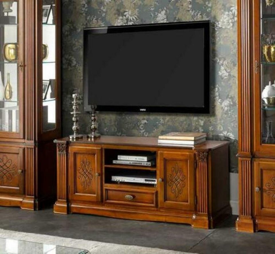 jvmoebel sideboard, wohnzimmer antik stil holz tv italienische barock stil  möbel