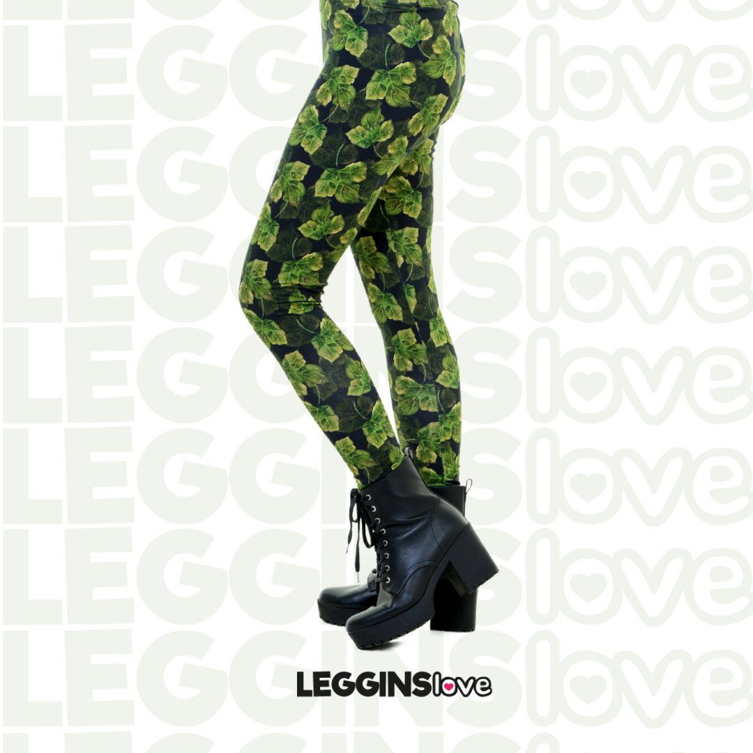 Leggins Love Leggings by grünen Love Leggins mit Blattzauber Blumen Leggings
