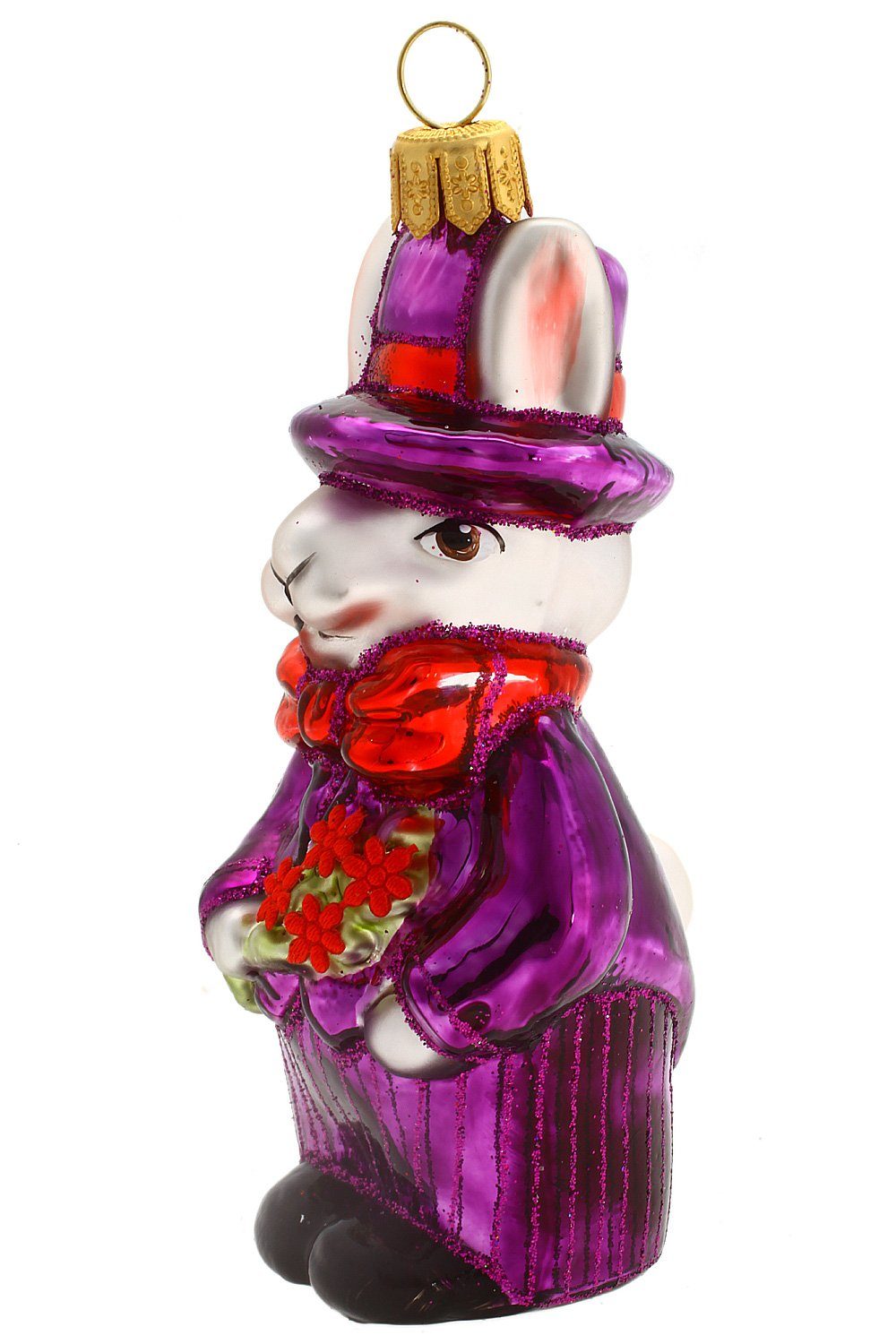 Hamburger Weihnachtskontor Osterhase Hase (Set), mundgeblasen - handdekoriert