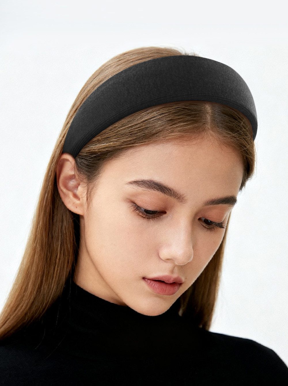 axy Haarreif Klassischer gepolsterter Haarreif aus geripptem Stoff elegant, Damen Breiter Haarreif Haarband Haarreifen