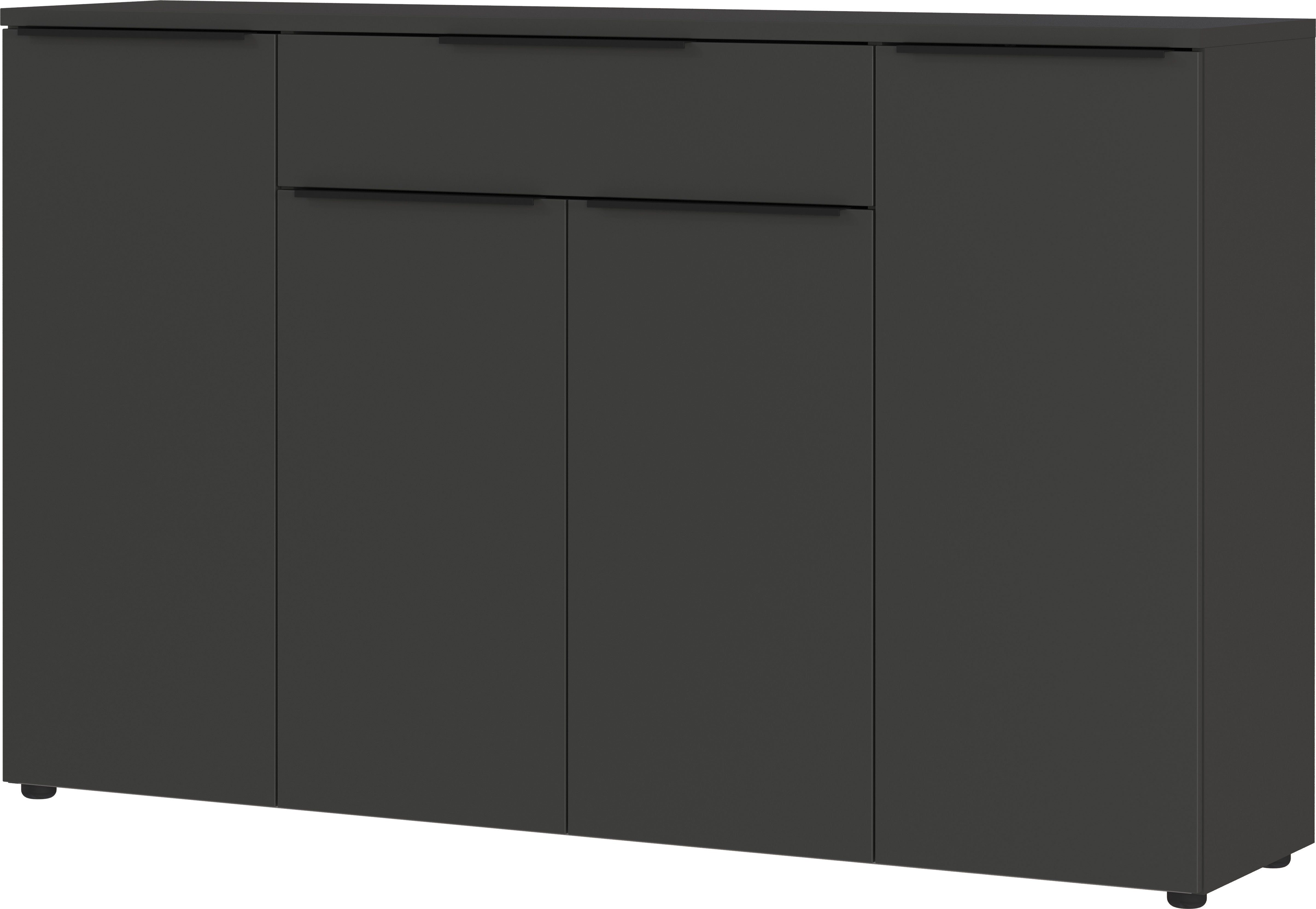 GERMANIA Sideboard Mailand, Sideboard mit einer Schublade und 4 Türen, in graphit & weiß verfügbar