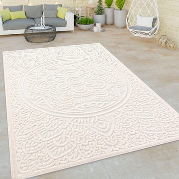 Teppich Cotton 232, Paco Home, rechteckig, Höhe: 10 mm, Uni Farben, Hoch-Tief Effekt, boho, In- und Outdoor geeignet