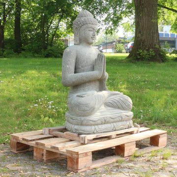 Oriental Galerie Dekofigur Buddha Figur sitzend Steinfigur Massiv Greetings 100 cm (1 St)