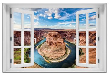 Wallario Wandfolie, Grand Canyon, mit Fenster-Illusion, wasserresistent, geeignet für Bad und Dusche