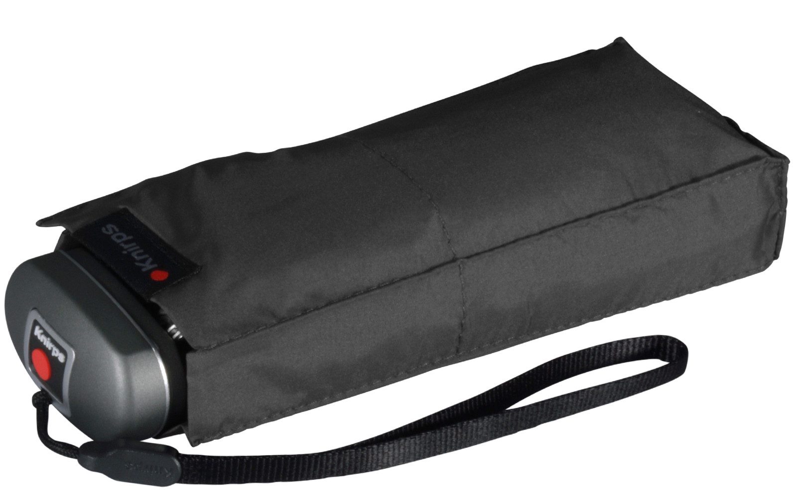 Knirps® Taschenregenschirm winziger Damen-Taschenschirm, leicht und flach, für die Handtasche - Travel grau grey