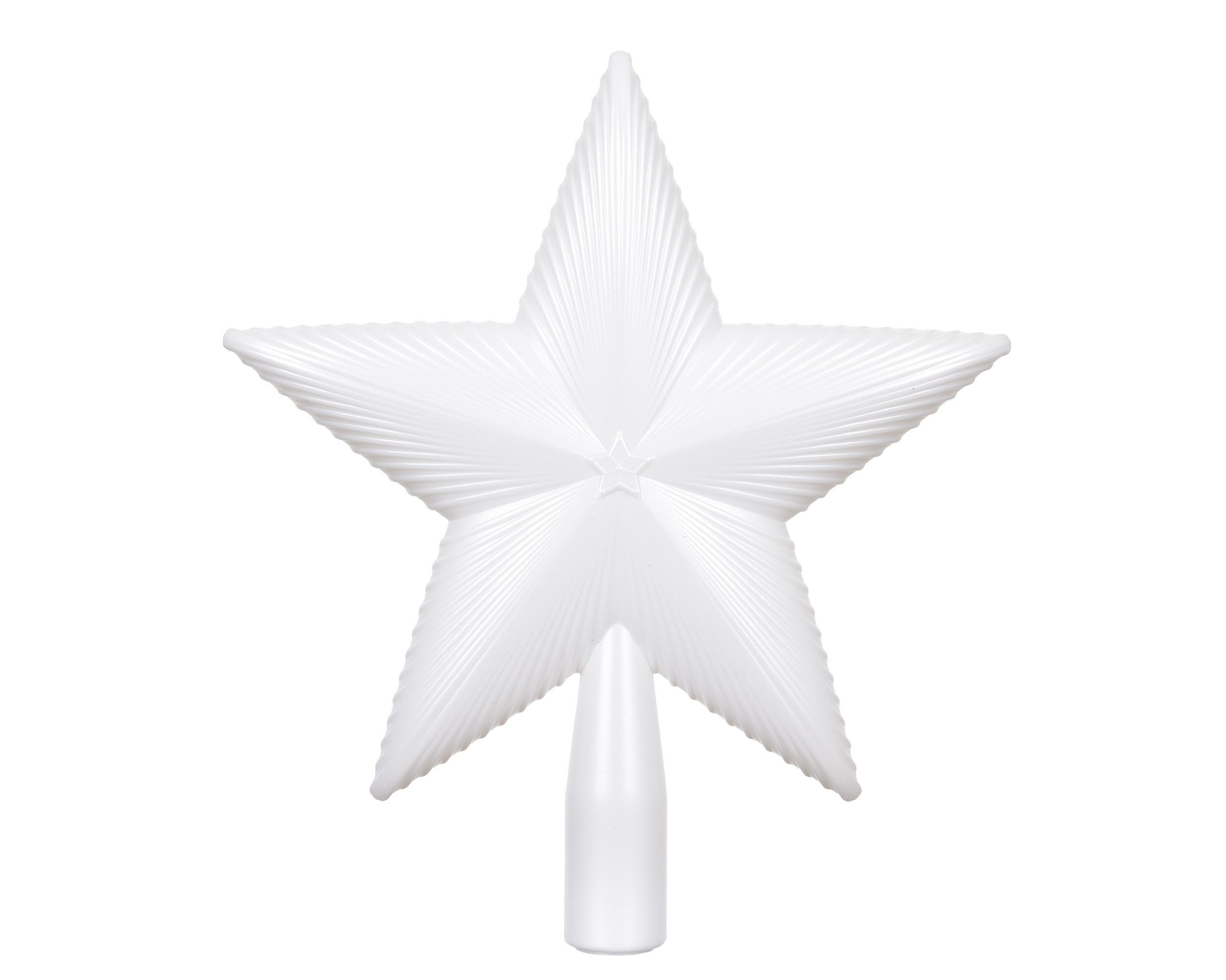 Kaemingk Christbaumspitze, Christbaumspitze Stern Strukturiert 21cm Kunststoff - Winterweiß