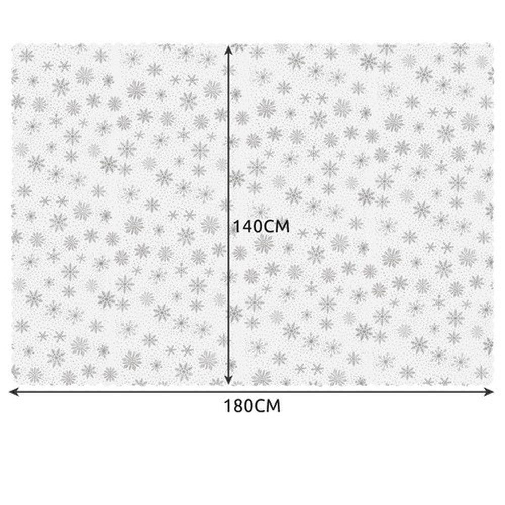 Ruhhy Tischdecke Weihnachtstischdecke Tischunterlage (Spar-Set 1-tlg, dekorativ), dezentes Muster aus funkelnden Schneeflocken und Punkten