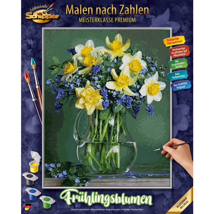Schipper Malen nach Zahlen Meisterklasse Premium - Frühlingsblumen Made in Germany
