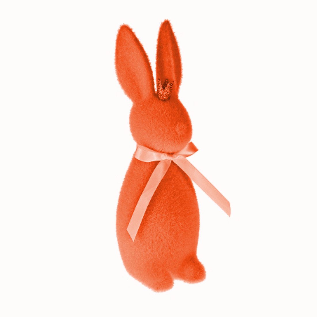 Macosa Home Osterhase mit Krone beflockt Magenta, Grün, Lila od. Orange 29 cm (Figur Dekohase Dekofigur Ostern Dekoration Tischdeko), Kunststoff Dekohase Hase Skulptur Oster-Deko Osterdekoration