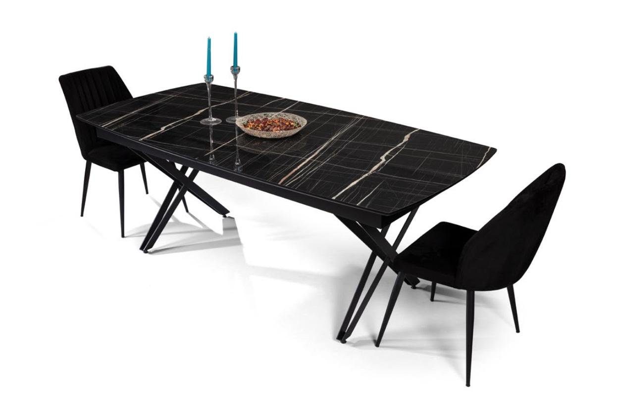 Esszimmertisch Tische Nur Made in Esstisch Esstisch), Esstisch Küchentisch Schwarz Holz Europe (1-St., Ausziehbarer JVmoebel