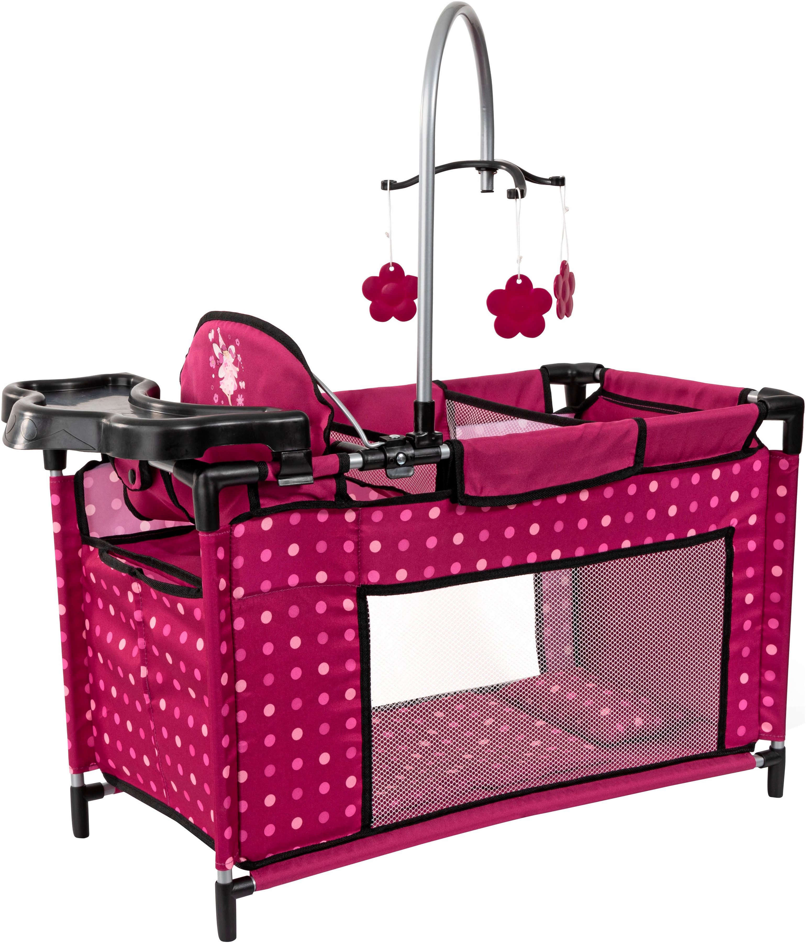 Bayer Puppenbett Multibett, mit integriertem Hochstuhl, Wickelablage und Mobile