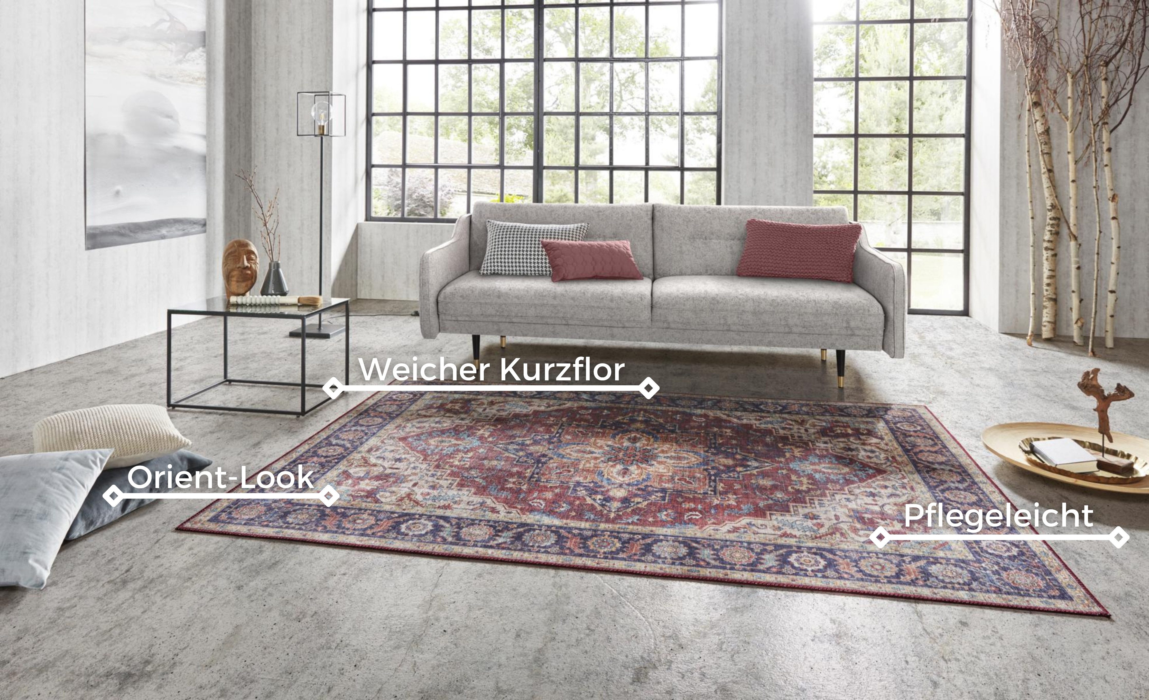 HANSE Home Teppich Anthea, rechteckig, Höhe: 5 mm, Orientalisch, Läufer, Vintage, Wohnzimmer, Schlafzimmer, Esszimmer