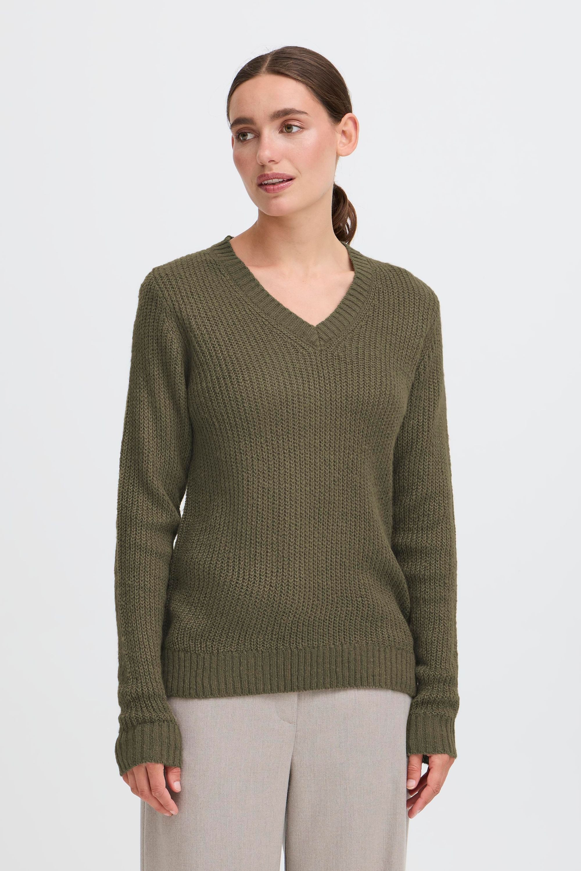 V-Ausschnitt-Pullover OXFSinvi