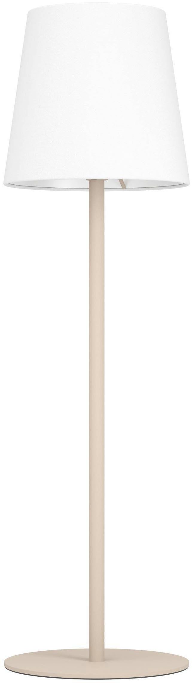 EGLO Tischleuchte Fiorana Nachttischlampe, Tischlampe in beige und weiß, E14, Lampe, Ein-/Ausschalter, ohne Leuchtmittel, Tischleuchte - H53 x Ø15 cm - sandfarben - 1X40W exkl.
