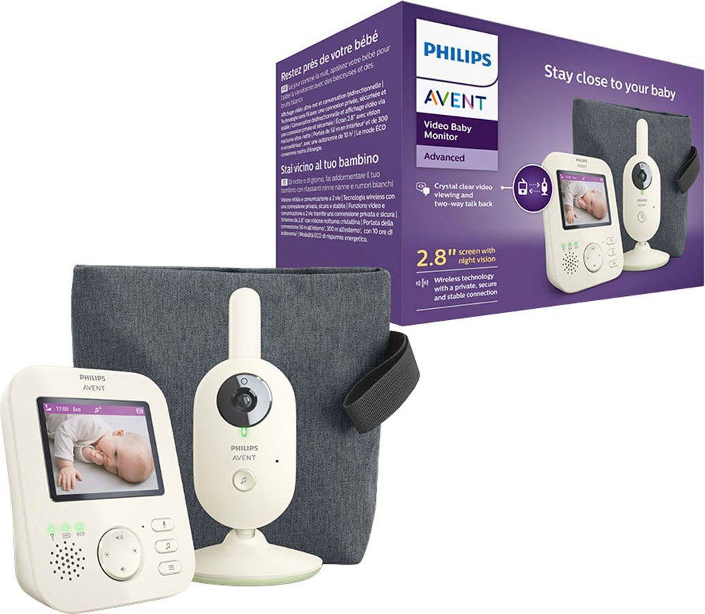 Philips AVENT Reichweite mit Advanced Metern SCD882/26 Gegensprechfunktion und von Video, 300 Farbbildschirm, Babyphone