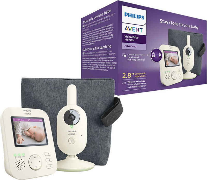 Philips AVENT Babyphone Advanced SCD882/26 Video, mit Farbbildschirm, Reichweite von 300 Metern und Gegensprechfunktion