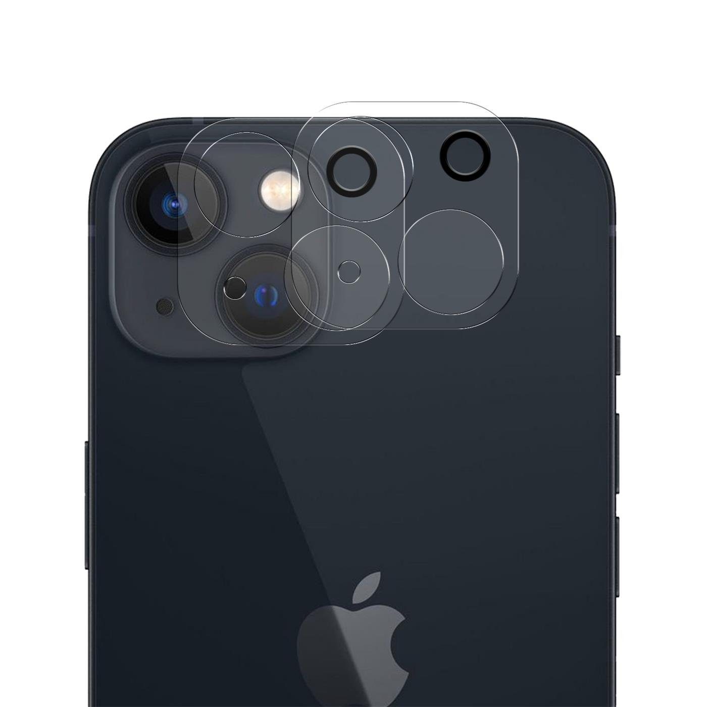 CoolGadget Schutzfolie Panzerfolie für iPhone 13, (Spar-Set 4in1, 2x Displayschutz, 2x Kameraschutz), Panzerglas Schutzfolie für Apple iPhone 13 Folie