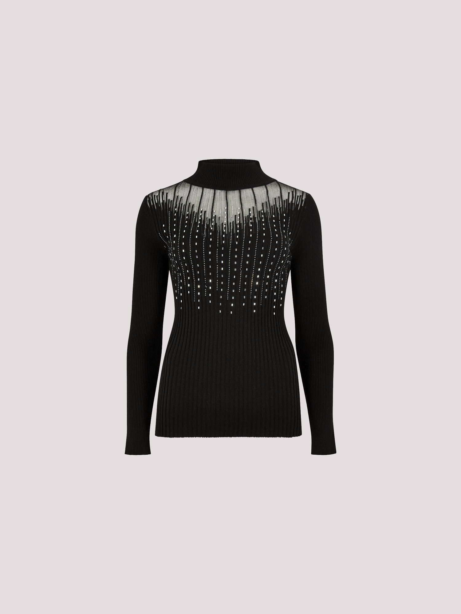 Strickpullover geripptes Top aus Mesh