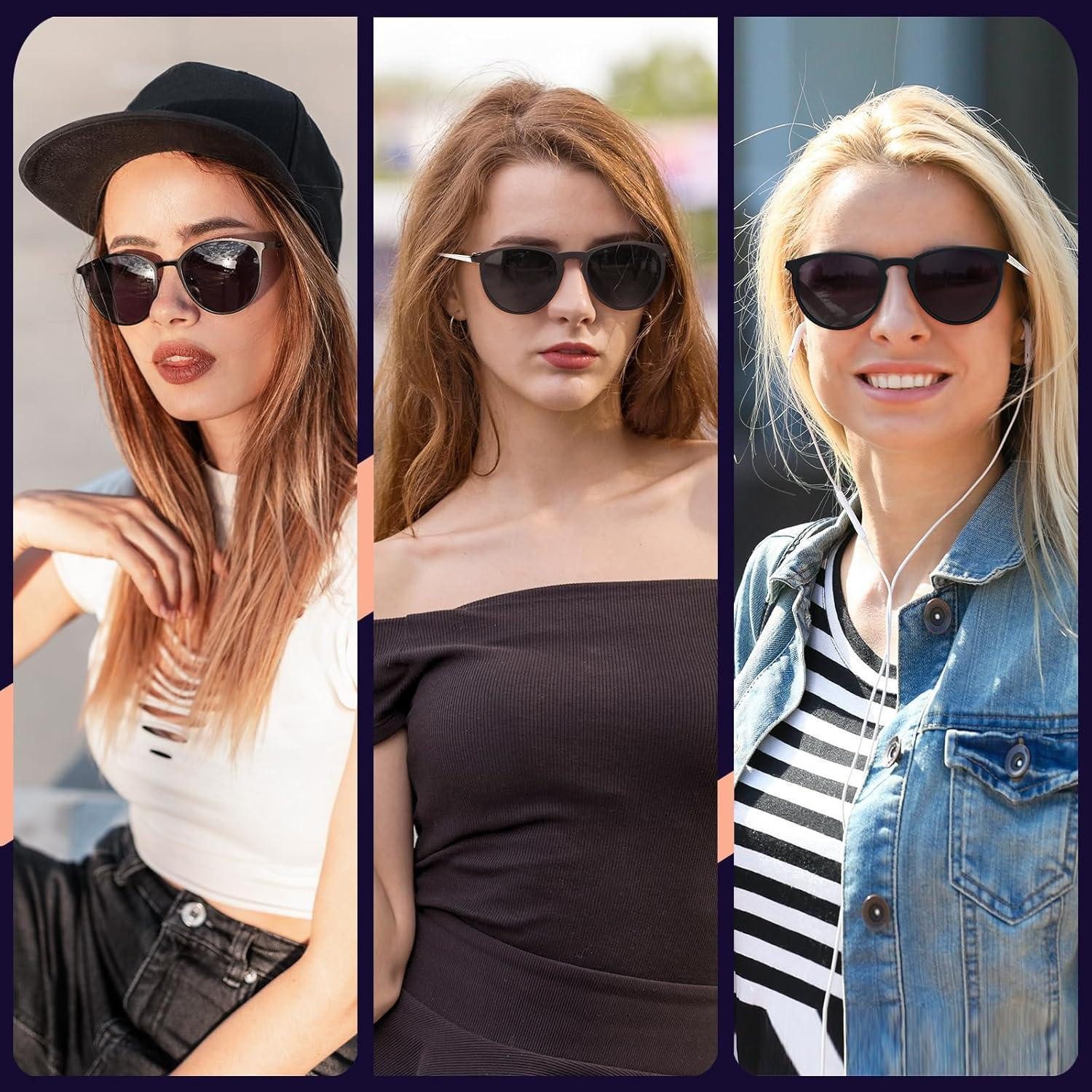 LuxusKollektion Retrosonnenbrille Sonnenbrille Polarisierte Damen UV400 Cateye Retro Power Schwarz – Bild 2 von 5