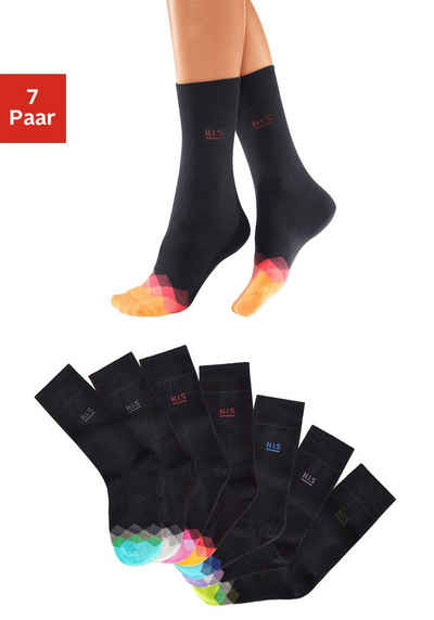 H.I.S Socken (7-Paar) mit bunt gemusterter Spitze