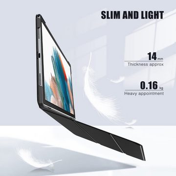 Mutoy Tablet-Hülle Hülle für Samsung Galaxy Tab A8 mit Schutzfolie 10,5 Zoll (SM-X200/205)2022, Hochwertiges Standfunktion,Modische Praktische Smart Auto Schlaf/Wach Funktion, Schutzhülle Panzerglas Kompatibel mit Samsung Galaxy Tab A8 2021