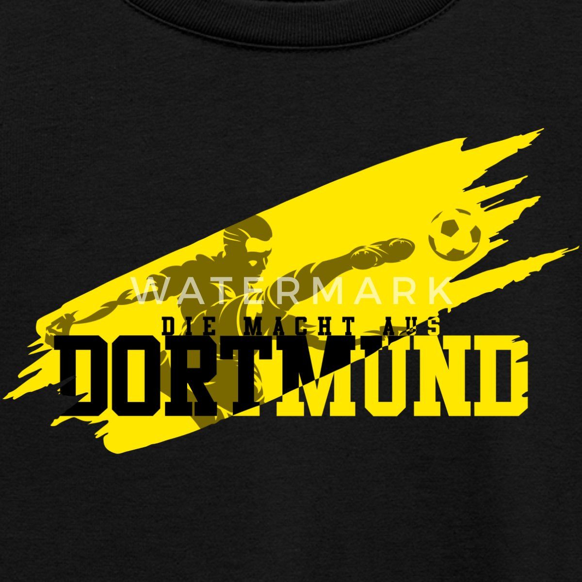 Spreadshirt T-Shirt Die Macht Aus Dortmund Schwarz-Gelb Fußball Fan Kinder T-Shirt (1-tlg)