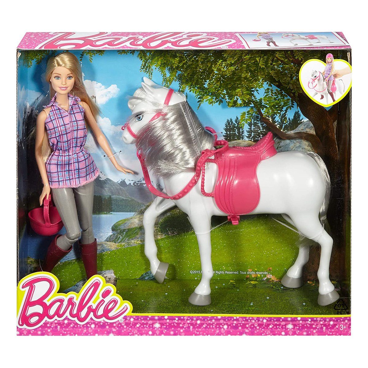 Mattel® Anziehpuppe Mattel DHB68 - Barbie - Puppe mit Pferd